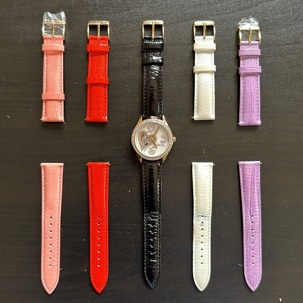 Stührling Original Audrey Love Story Edition Automatic Leather Strap Watch